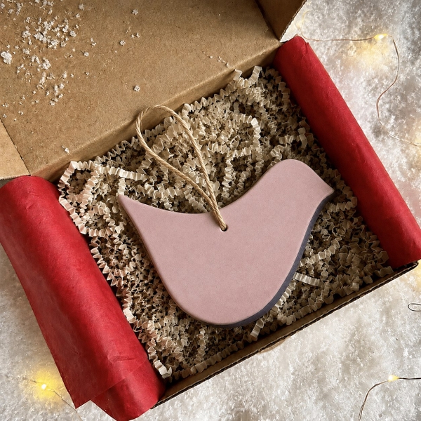 BÁT TRÀNG CERAMIC - Christmas Ornament in Pink Bird
