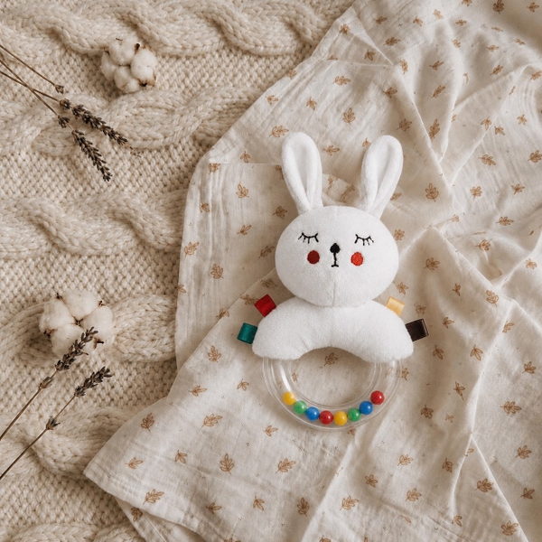 KID & BABY - Cotton Rattle With Colorful Ball in Bunny