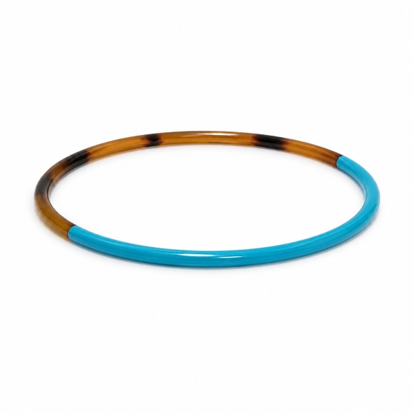 AZIET -  Buffalo Horn & Lacquer Bangle Bracelet in Blue