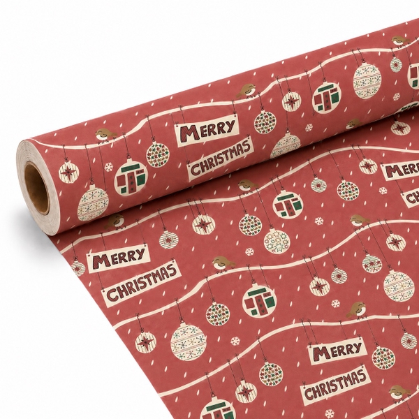 TIỆM CÁ TRỨNG - 'Bauble Garland' Christmas Wrapping Paper