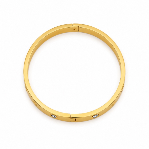 ROUGE - 18K Gold Plated Bracelet With Butterfly & Crystal