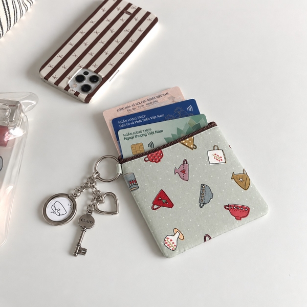 RỪNG HANDMADE - 'Tea Party' Wallet Keychain With Zipper