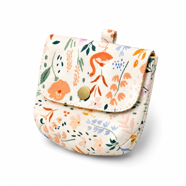 RUNG HANDMADE - 'Flamingo' Wallet Keychain With Flap