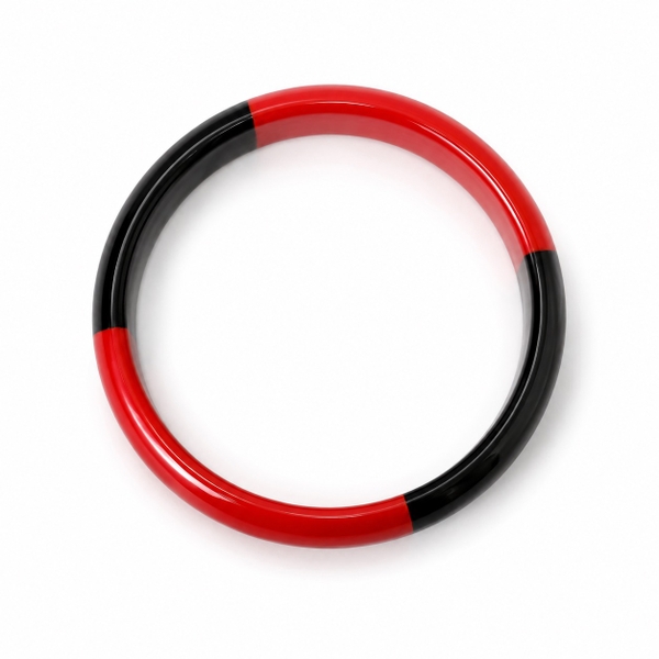AZIET -  Buffalo Horn & Lacquer Medium Flat Bracelet in Red