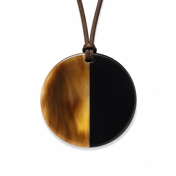 AZIET -  Buffalo Horn & Lacquer Necklace In Brown & Black