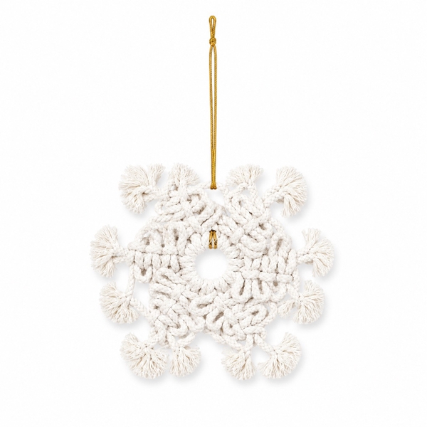 Macrame Christmas Ornament - Snowflake