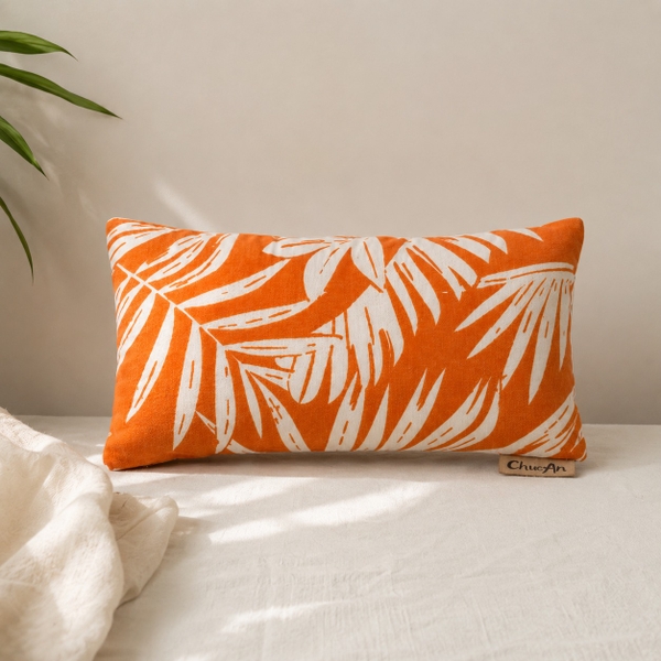 CHUC AN HEALING HERBS - Herbal Eye Pillow in Orange With White Leaf