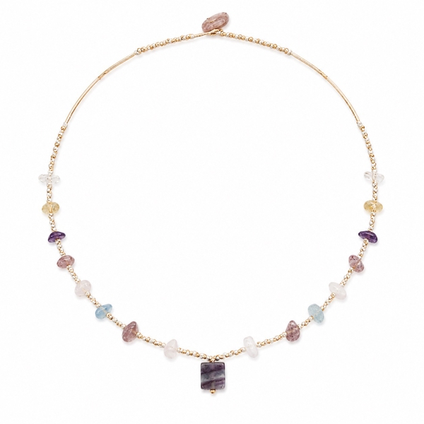 MERAKI TOWN - Mix Stone Necklace In Flourite