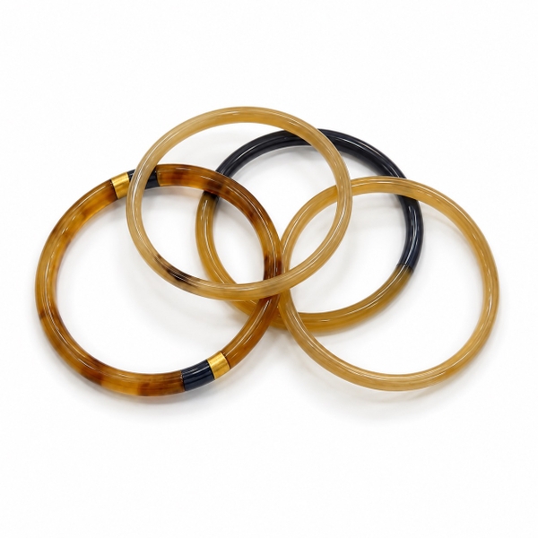 AZIET -  Buffalo Horn & Lacquer Set Bracelet in Navy