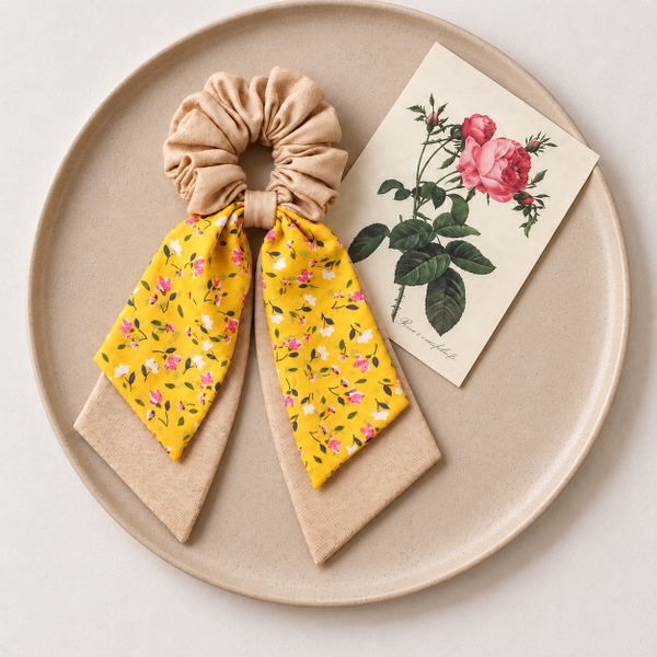 RỪNG HANDMADE - Long Bow Scrunchies in Beige