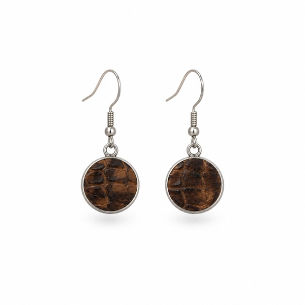 ELI & LOU - Leather Earrings in Dark Brown