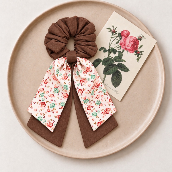 RỪNG HANDMADE - Long Bow Scrunchies in Brown