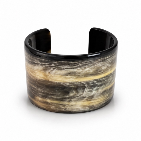 AZIET -  Buffalo Horn & Lacquer Cuff In Marble No.01