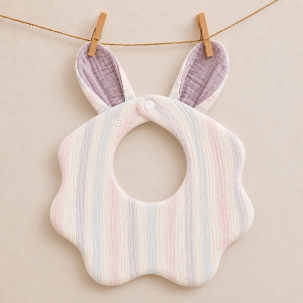 KID & BABY - Muslin Bunny Bib in Pastel Line