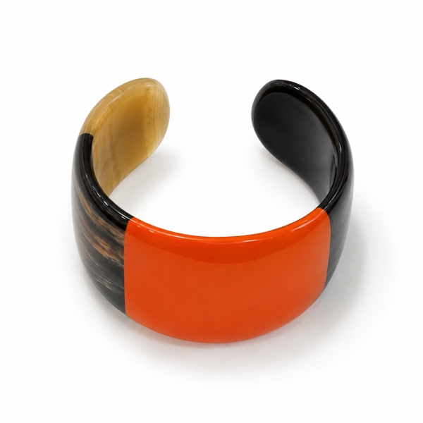 AZIET -  Buffalo Horn & Lacquer Cuff In Orange