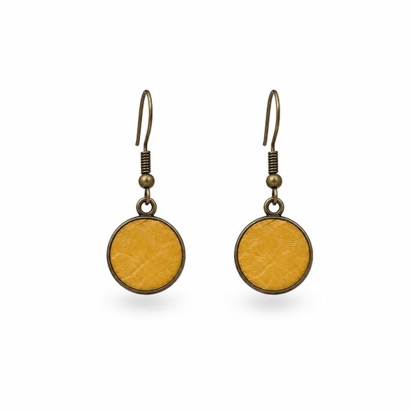 ELI & LOU - Leather Earrings In Yellow