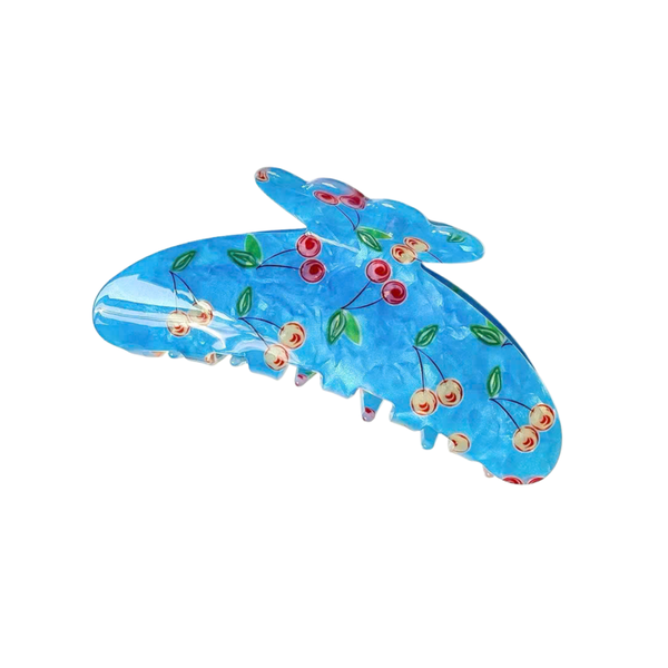 Jelly Hair Claw - Blue with Red Cherry