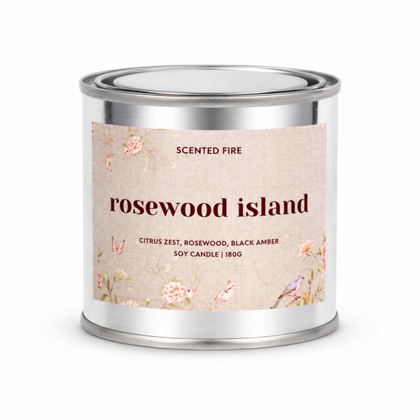 SCENTED FIRE - ‘Rosewood Island’ Scented Candle