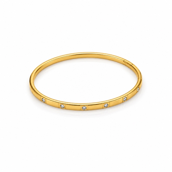 MIALIE - 18K Gold Plated Half Crystal Bracelet