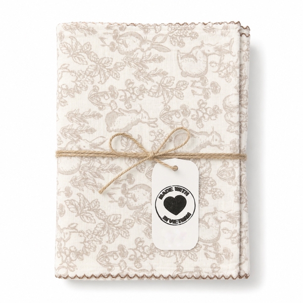 Muslin Blanket For Babies - Bunny & Mushroom
