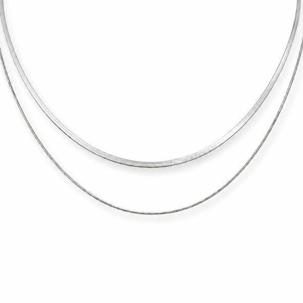 MIALIE - Silver Plated Classic Double Layer Necklace