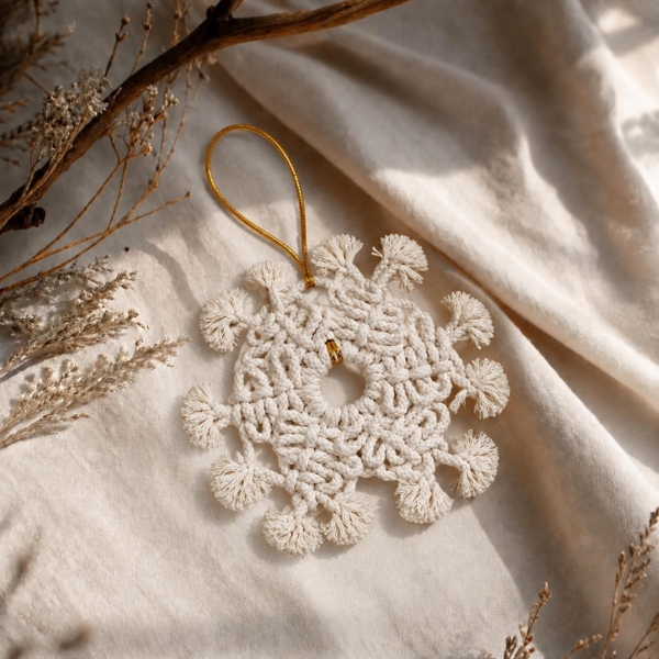 Macrame CHRISTMAS Ornament - Snowflake