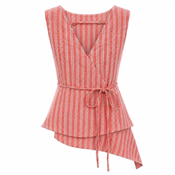 HUMANITY HANOI -  Open Back Top In Stripe Pink