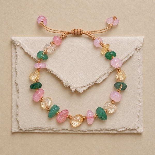 MERAKI TOWN - Niwa Bracelet in Rose Quartz, Green Aventurine & Citrine