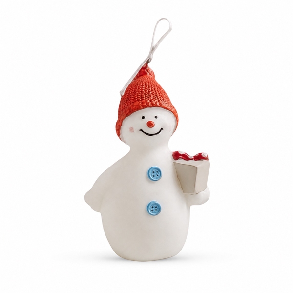 CHRISTMAS Candle - Snowman With Gift