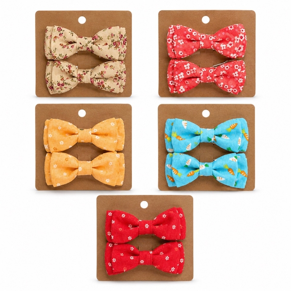 RUNG HANDMADE - Fabric Hair Bow (Set Of 02)