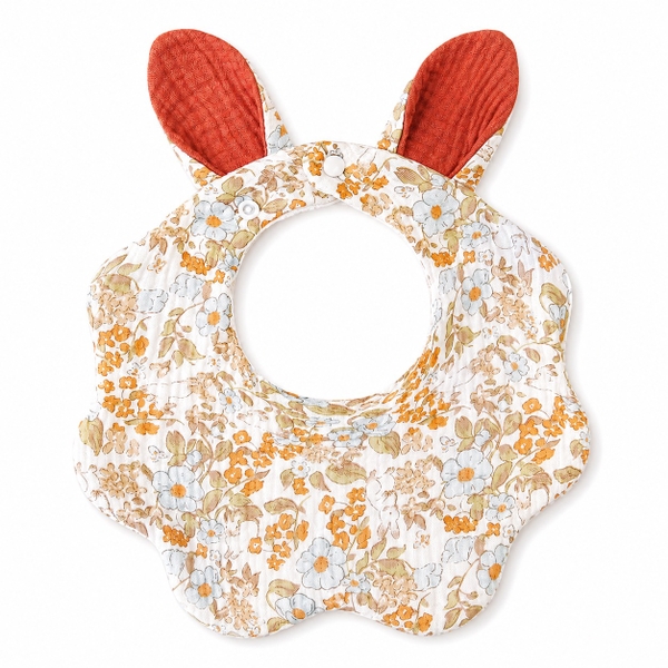 KID & BABY - Muslin Bunny Bib in Flower & Bunny