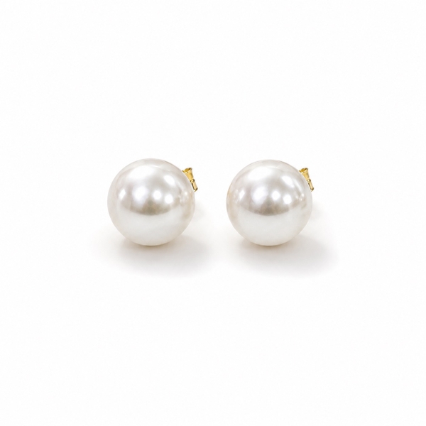 ROUGE - 18K Gold Plated Pearl Stud Earrings