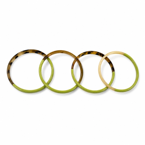 AZIET -  Buffalo Horn & Lacquer Set Bracelet in Green