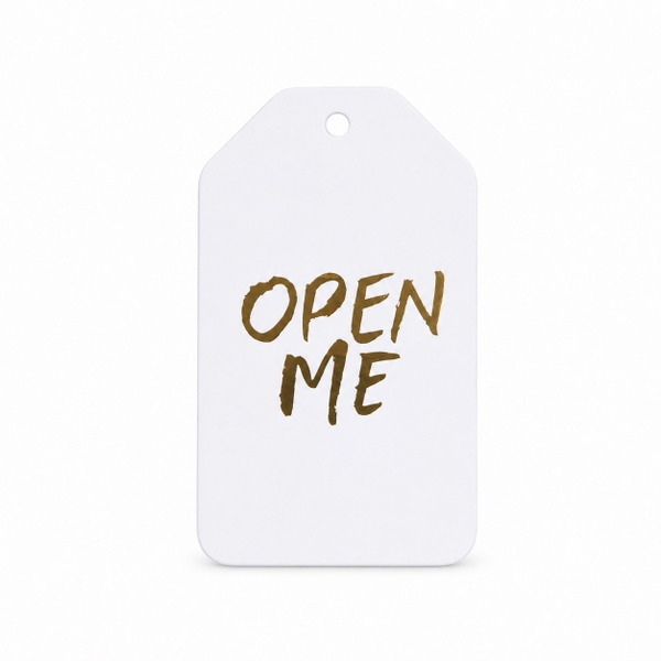 WHITE RABBIT LETTER PRESS - 'Open Me' Christmas Gift Tag