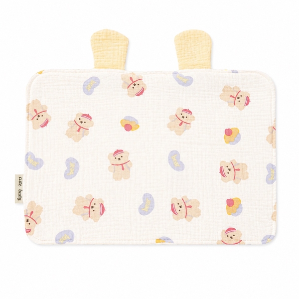 Baby Musline Pillow - Yellow Bunny