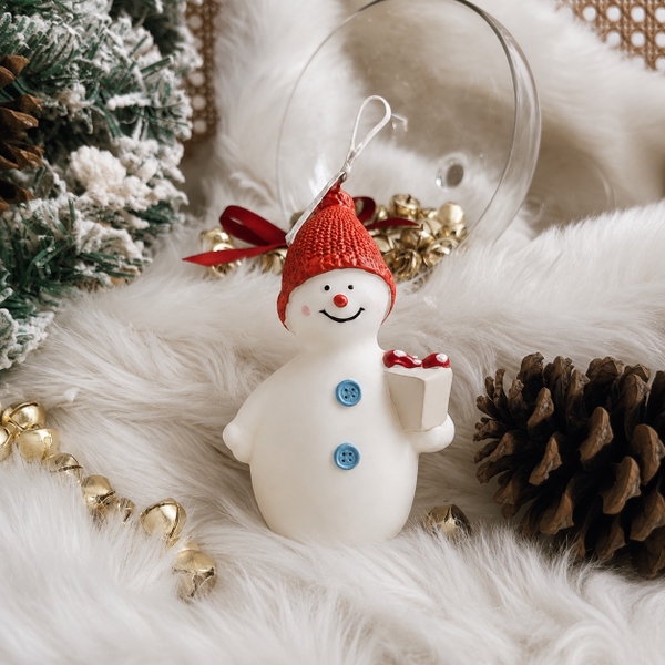 CHRISTMAS Candle - Snowman With Gift
