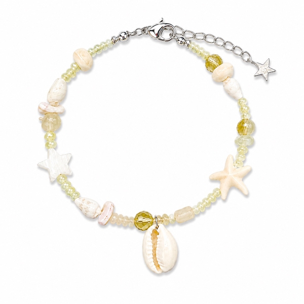 MERMAID - 'Azuze - Yellow' Glass Bead & Natural Gemstone Bracelet
