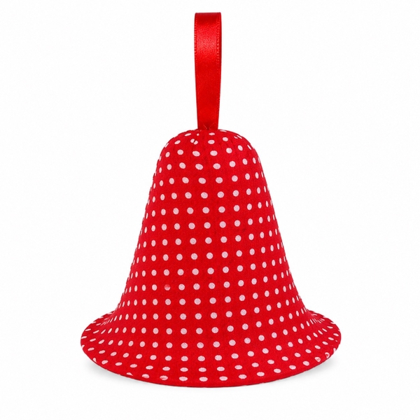 Mekong Quilts Christmas Ornament - Red Polka Dot Bell