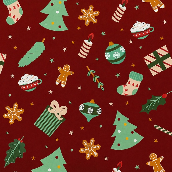 TIỆM CÁ TRỨNG - 'Stocking & Sweets' Christmas Wrapping Paper