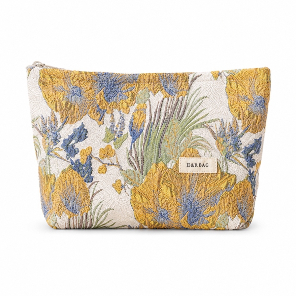 Make Up Purse - Yellow and Blue Iris
