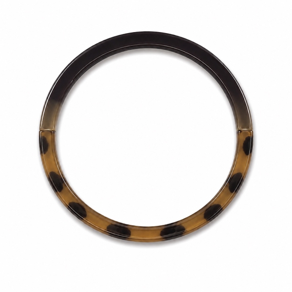 AZIET - Buffalo Horn & Lacquer Slim Bracelet in Brown & Leopard