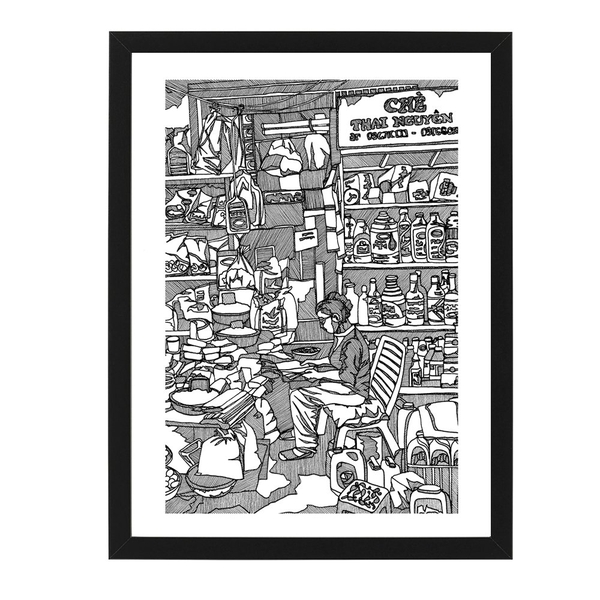 FRAMED Line Study Studio 'Market Scene'
