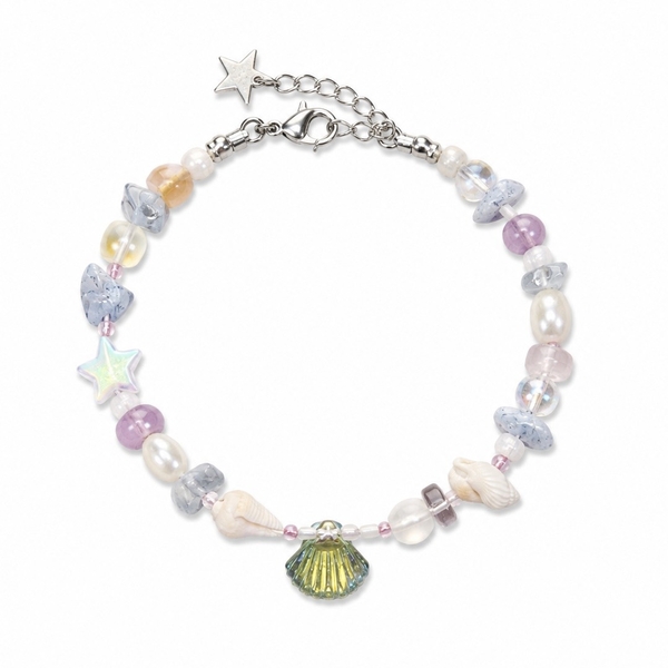 MERMAID - 'Aura' Glass Bead & Natural Gemstone Bracelet