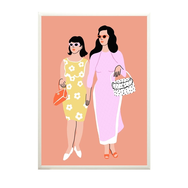 FRAMED Nicki Blackbeard Peach 'Ao Dài'