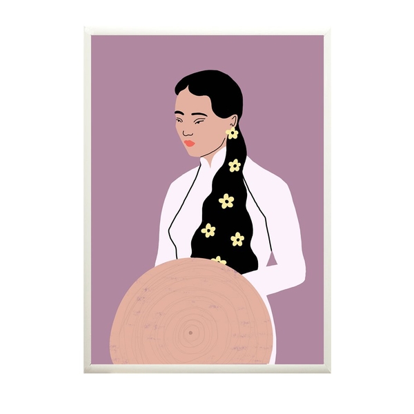 Mauve 'Ao Dài' Print by Nicki Blackbeard