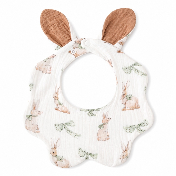 KID & BABY - Muslin Bunny Bib in Bunny & Bow