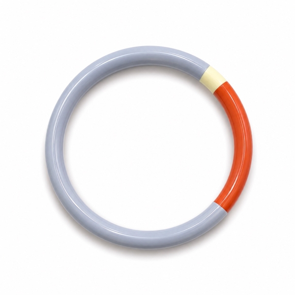 AZIET -  Buffalo Horn & Lacquer Round Bracelet in Baby Blue & Red