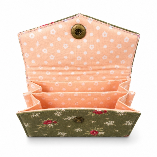 RUNG HANDMADE - 'Red & White Flower' Small Wallet