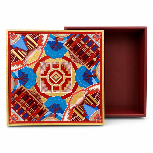 LA'ARTISAN - 'Quốc Học Huế / The Graceful National High School Of Hue' Gold Plated Lacquer Box