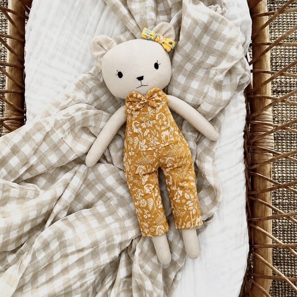 RỪNG HANDMADE - Misa Bear in Mustard Leaf Jumpsuit